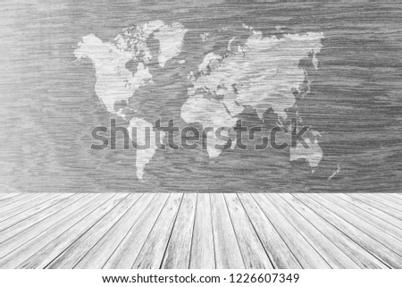 Wood wall or floor texture abstract texture surface background use for background with wood table or terrace and world map