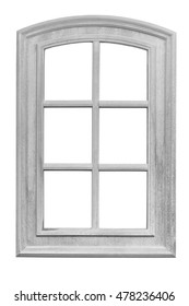 Wood Window Frame Isolated On White Background