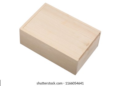 Wood Wine Box Isolated On White Background With Clipping Path