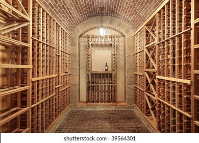 Wood Wine Cellar In Luxury Home