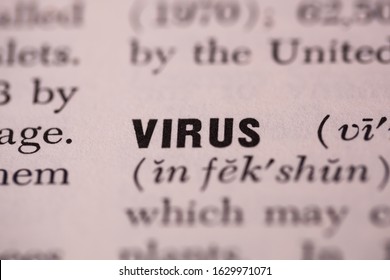 WOODBRIDGE, NEW JERSEY / USA - January 29, 2020: The Word Virus Is Highlighted In A Vintage Encyclopedia Brittanica Junior; Illustrative Editorial