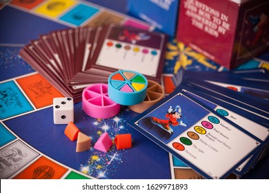 WOODBRIDGE, NEW JERSEY / USA - January 29, 2020: A 1980s Disney Version Of The Classic Board Game, Trivial Pursuit, Is Pictured In This Illustrative Editorial Image.