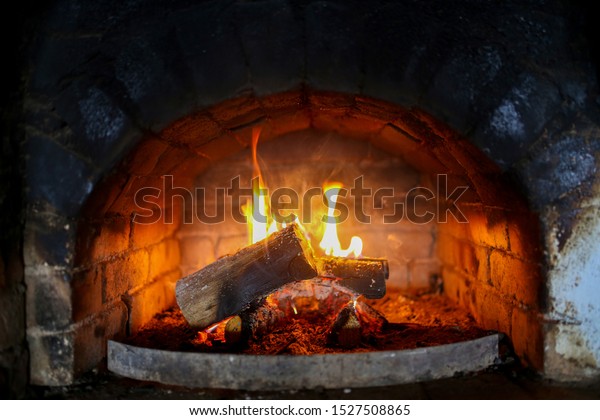 Woodburning Stove Fire Flames Firewood Burning Stock Photo Edit