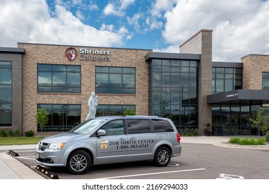 WOODBURY, MN, USA - JUNE 16, 2022: Shriners Hospitals For Children Facility And Trademark Logo.