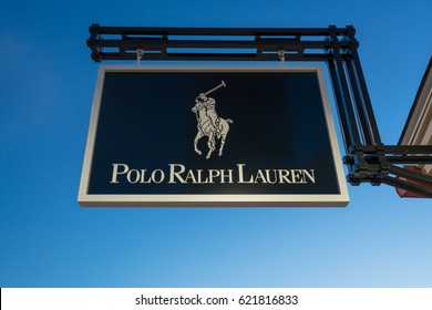 WOODBURY, NEW YORK - OCT 26 : Polo Ralph Lauren logo at Woodbury Common Premium Outlet on Oct 26, 2016 in Woodbury, New York, USA.