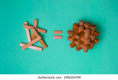 Wooded Block Puzzle Solution  Order from Chaos - Shutterstock ID 1906354789