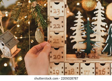 A Wooden Advent Calendar For A Christmas