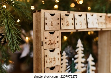 A Wooden Advent Calendar For Christmas