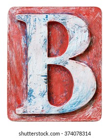 Wooden Alphabet Block, Letter B