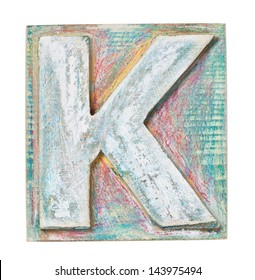 Wooden Alphabet Block, Letter K