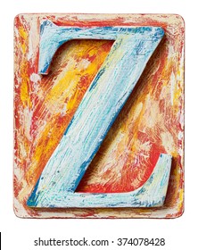 Wooden Alphabet Block, Letter Z