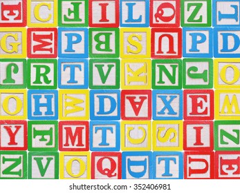 Wooden Alphabet Blocks Background