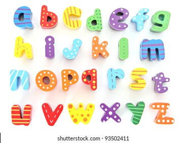 Wooden alphabet blocks for children.