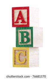 Wooden alphabet blocks with clipping path