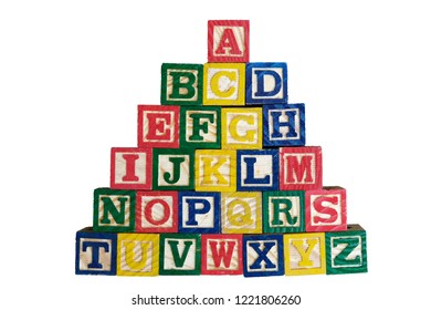 Wooden Alphabet Building Blocks Isolated On Stock Photo 1221806260 ...