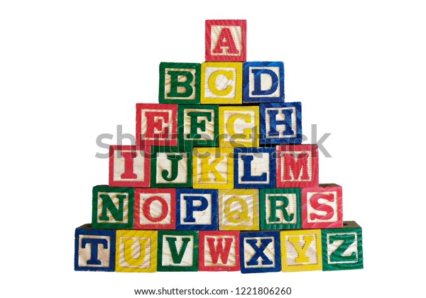 wooden alphabet building blocks