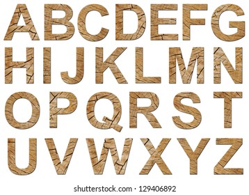 Wooden Alphabet Uppercase Isolated On White Stock Photo 129406892 ...