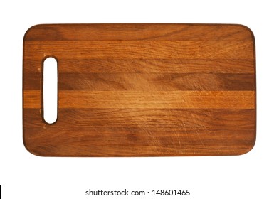 Wooden antiseptic cutting board isolated with two clipping paths on white background