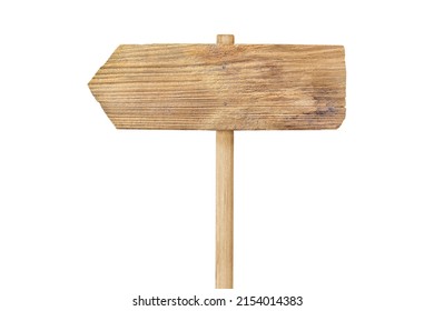 Wooden arrow sign  isolated on white background with clipping path include for design usage purpose.  - Shutterstock ID 2154014383