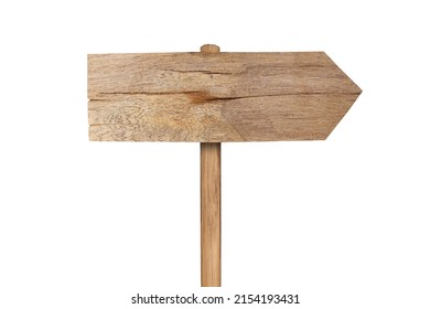 Wooden arrow sign  isolated on white background with clipping path include for design usage purpose. 