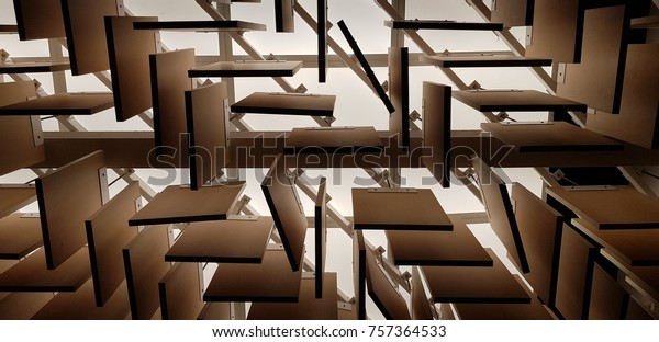 Wooden Art Hanging Ceiling Stock Photo Edit Now 757364533