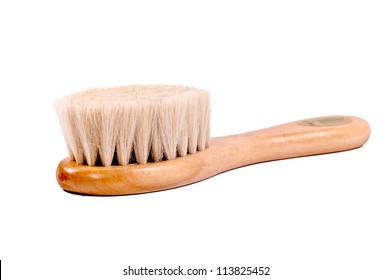 Wooden Baby Brush Isolated On White