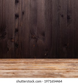 Wooden background. Beautiful brown old boards and black wall. Beautiful  background for your photo. - Shutterstock ID 1971654464