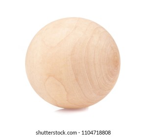 Wooden ball isolated on white background.
