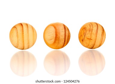 Wooden balls isolated on white