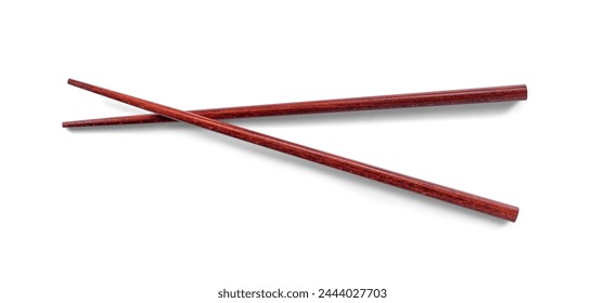 Wooden Bamboo Chopsticks on White Background. File with Clipping Path. - Powered by Shutterstock