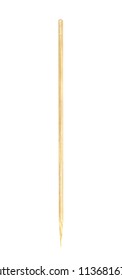 Wooden Bamboo Pointed Tip Stick Thin Isolated On White Background, Single Tipped Wooden Bamboo Chopstick For Skewer Foods, Bamboo Sticks Or Wooden Skewers Used To Hold Pieces Food