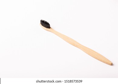 Wooden Bamboo Toothbrush With Black Bristles