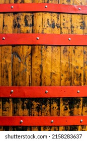 Wooden Barrel Close Up. Wood Texture And Details