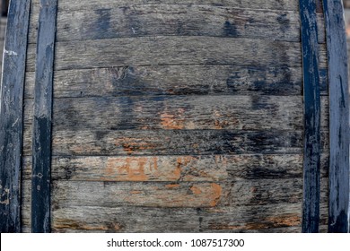 Wooden Barrel. Texture And Background.