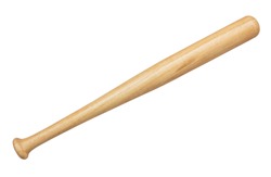 Dřevěná Baseballová Pálka Izolovaná Na Bílém Pozadí