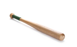 Wooden Baseball Bat Isolated On White Background