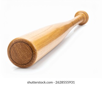 Bate de béisbol de madera aislado en el fondo blanco con el camino de recorte