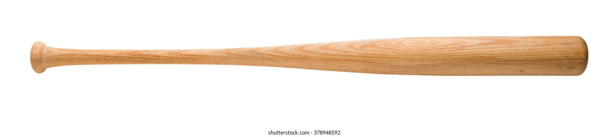 wooden baseball bat isolated on white background - Shutterstock ID 378948592