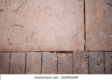 Wooden Bathroom Subfloor Exposed During Renovation