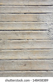 Wooden Beach Boardwalk With Sand For Background Or Texture.