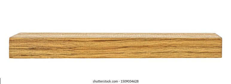 Wooden Beam Isolated On A White Background. Wooden Board. Wooden Plank.