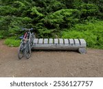 Wooden Bike Rack and Two Bikes In Mount Rainier National Park