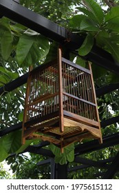 
A Wooden Birdcage Was Set Aside At A Restaurant.