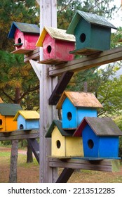 Wooden Birdhouse In The Garden.