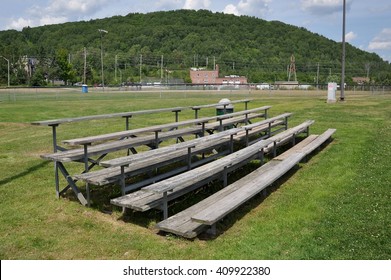 Wooden Bleacher In A Sunny Day