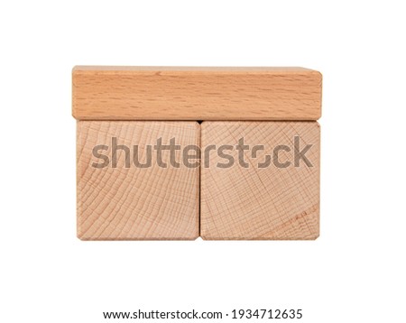 Wooden block cubes for creative isolated on the white background