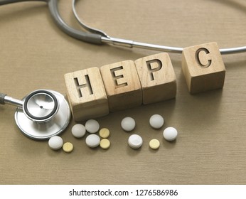 Wooden Block Form The Word HEP B With Stethoscope. Medical Concept