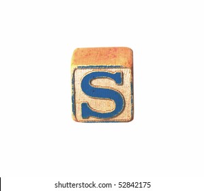 Wooden Block With Letter S