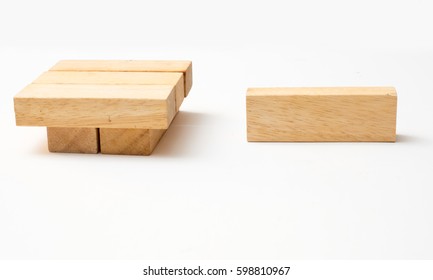 Wooden Block On White Background