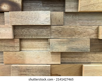 Wooden Block Texture Background. Copy Space For The Text